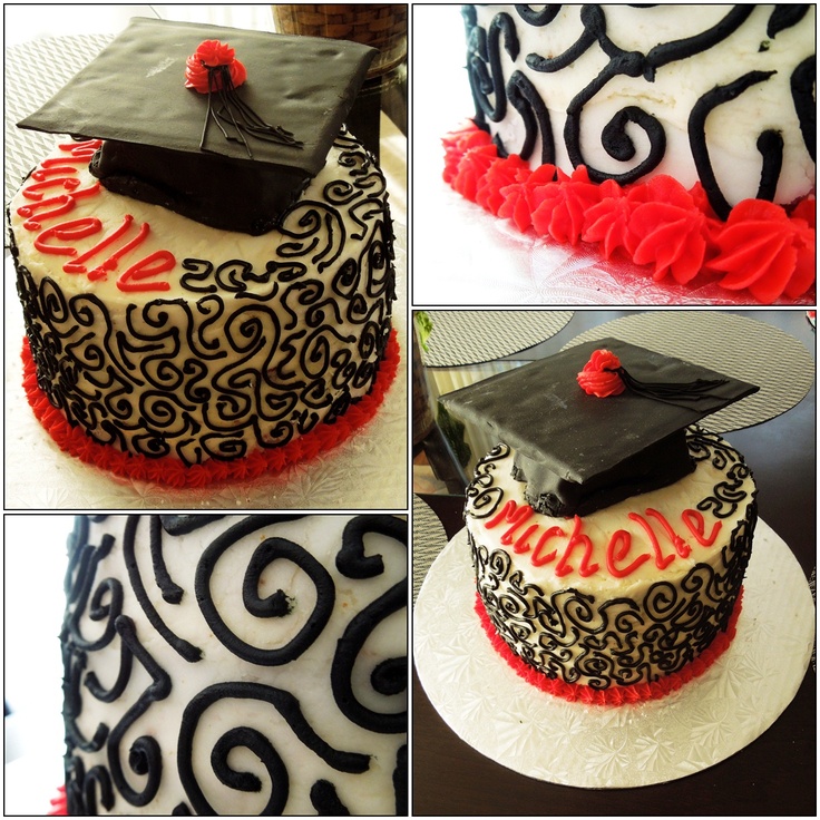 Red and Black Graduation Cake Ideas