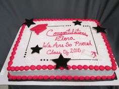 Red and Black Graduation Sheet Cakes