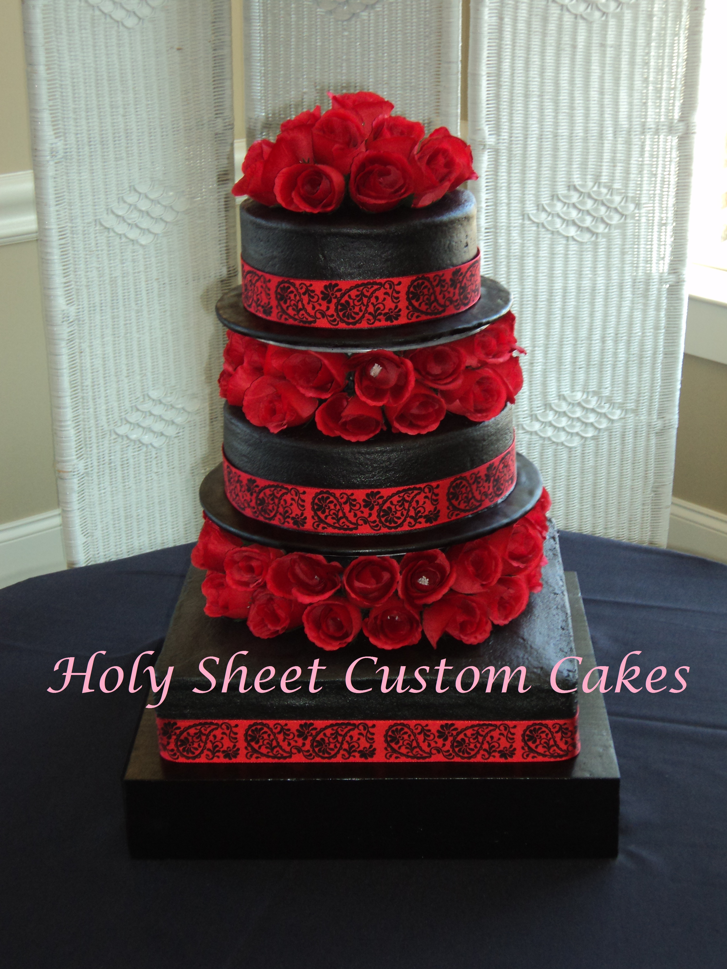 Red and Black Wedding Cake Red and Black Wedding Cake