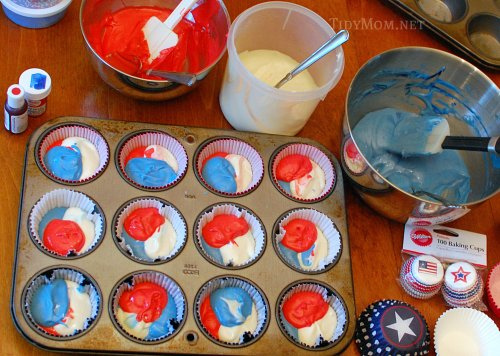 Red White and Blue Cupcakes