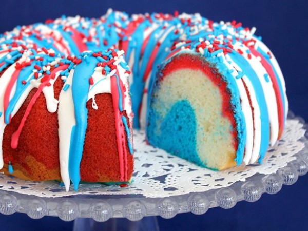 Red White and Blue Firecracker Cake