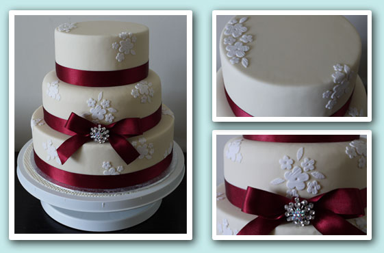 Red White and Gold Wedding Cake