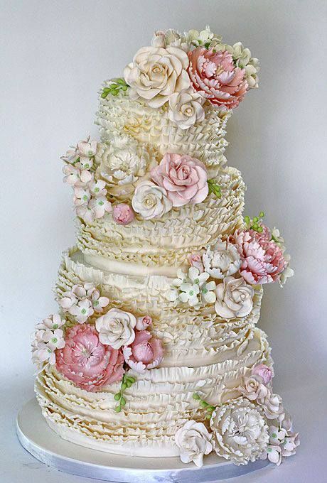 Romantic Ruffled Wedding Cake Romantic Ruffled Wedding Cake