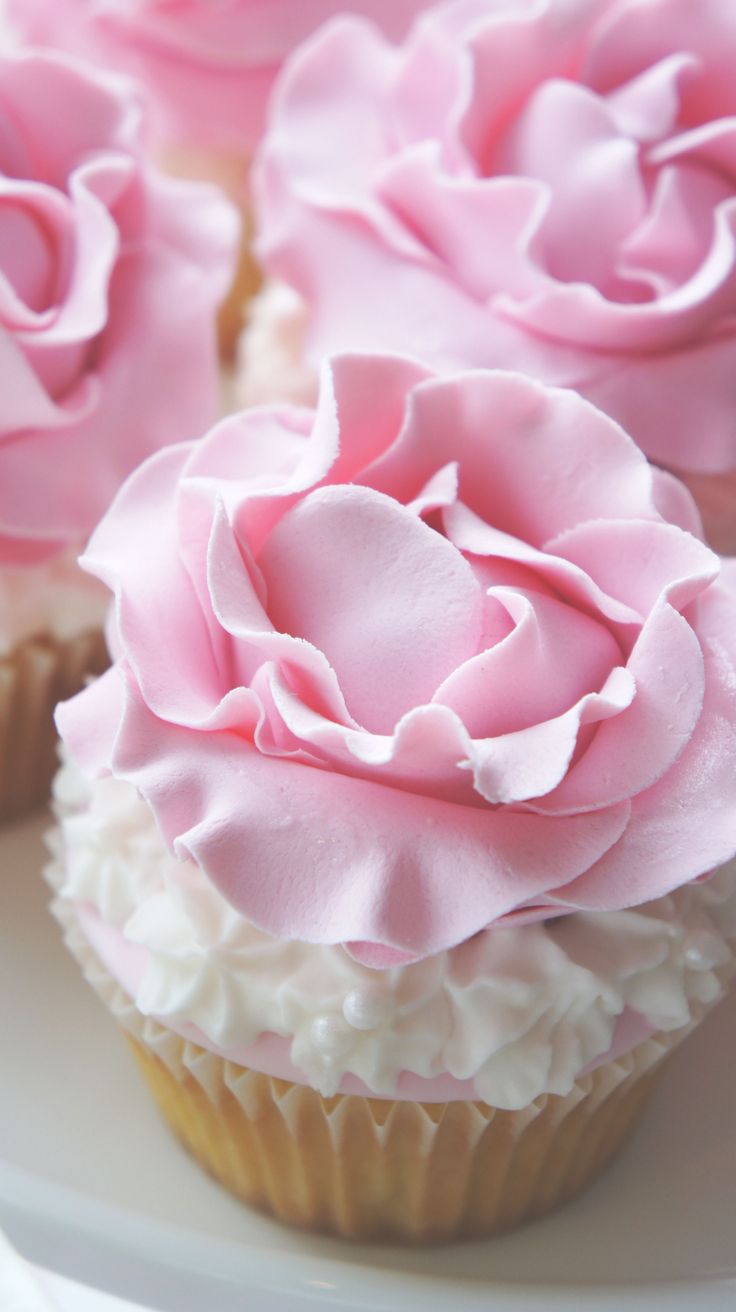 Roses with Pink Pearl Cupcakes