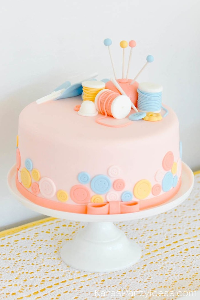 Sewing Themed Birthday Cake