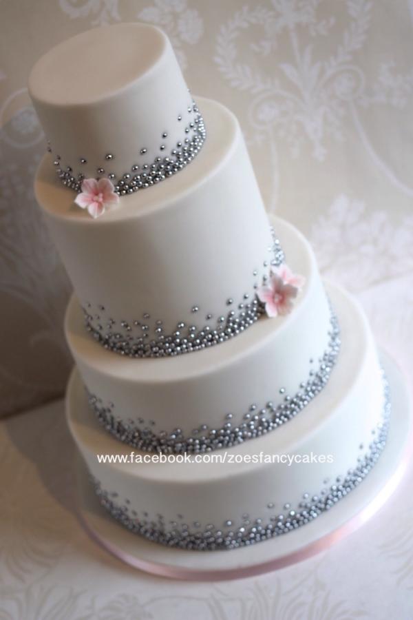 Silver Pearl Wedding Cake