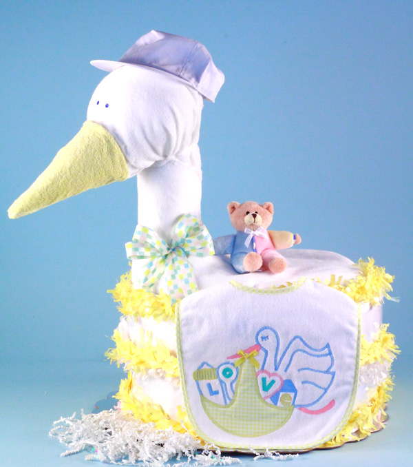 Storks Baby Shower Diaper Cake Ideas