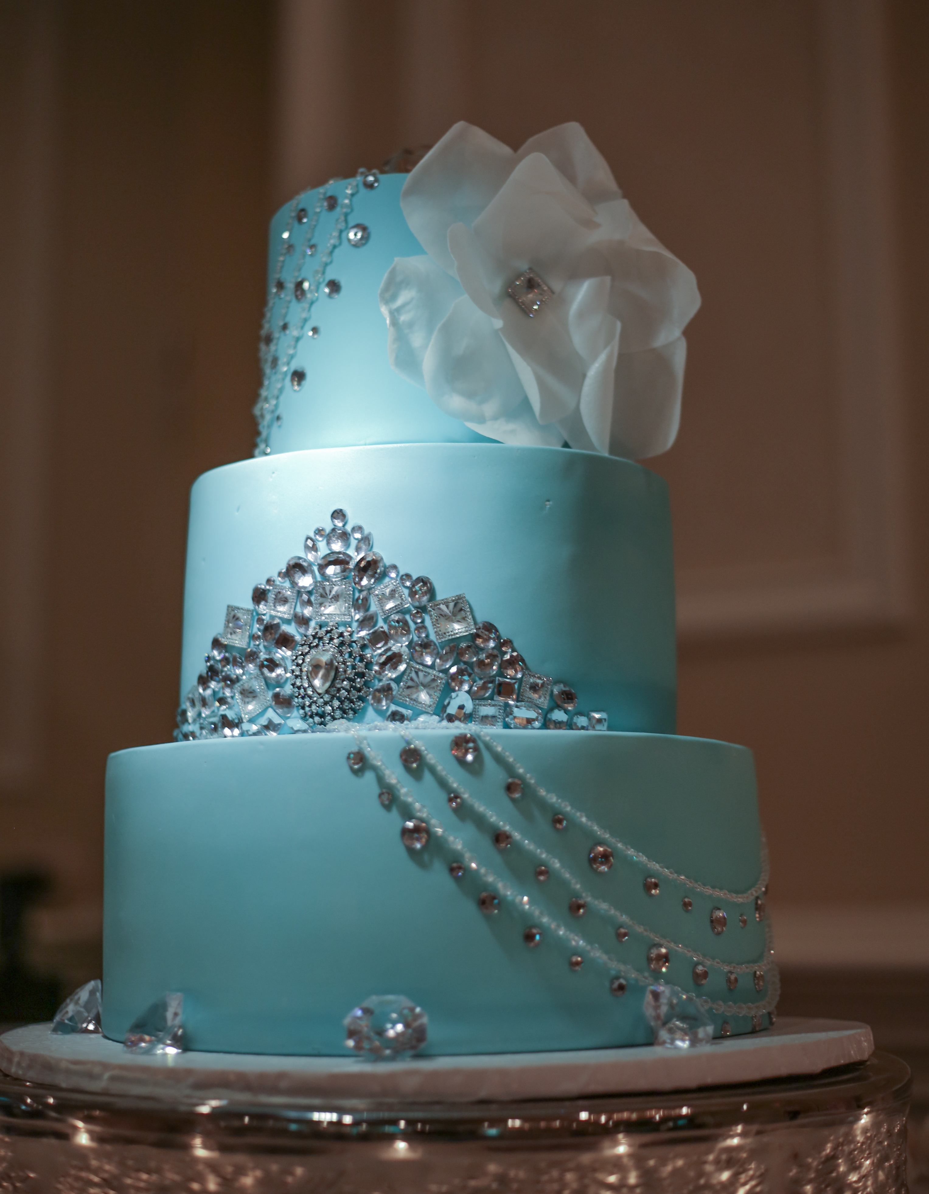 Teal and Silver Birthday Cakes Teal and Silver Birthday Cakes