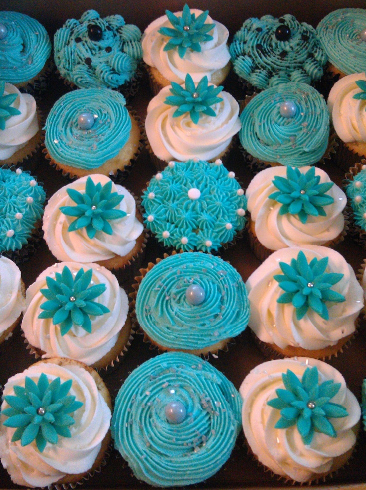 Teal Cupcakes