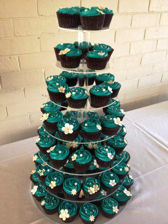 Teal Wedding Cupcakes