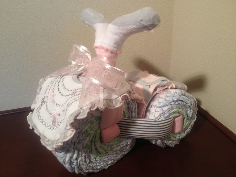 Tricycle Diaper Cake for Girl