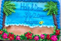 Tropical Flower Sheet Birthday Cakes