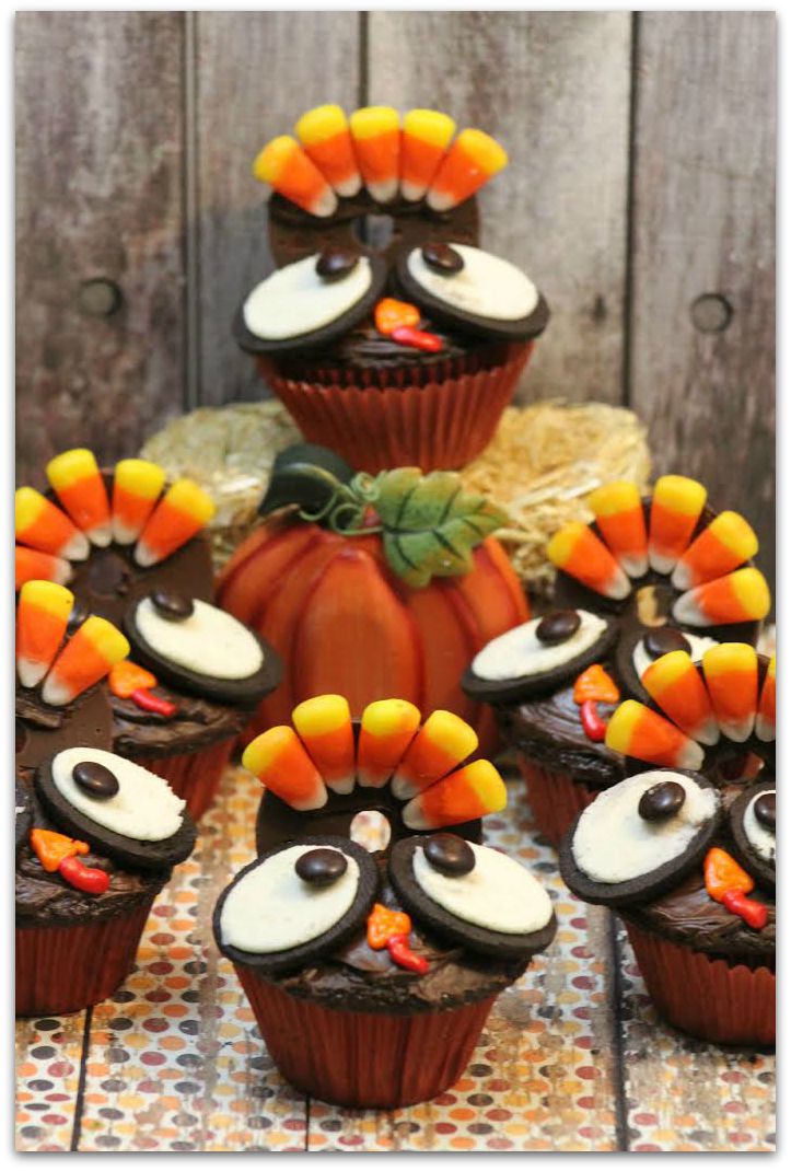 Turkey Cupcakes Thanksgiving Recipes Desserts