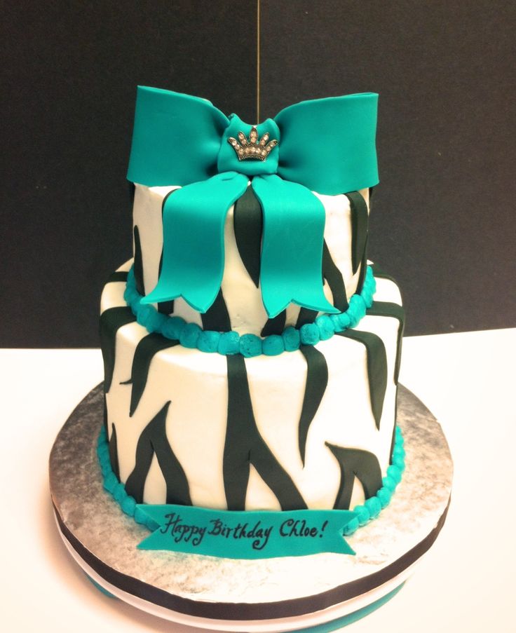 Turquoise Zebra Cake