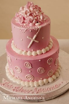 Two Tier Buttercream Rose Cake Two Tier Buttercream Rose Cake