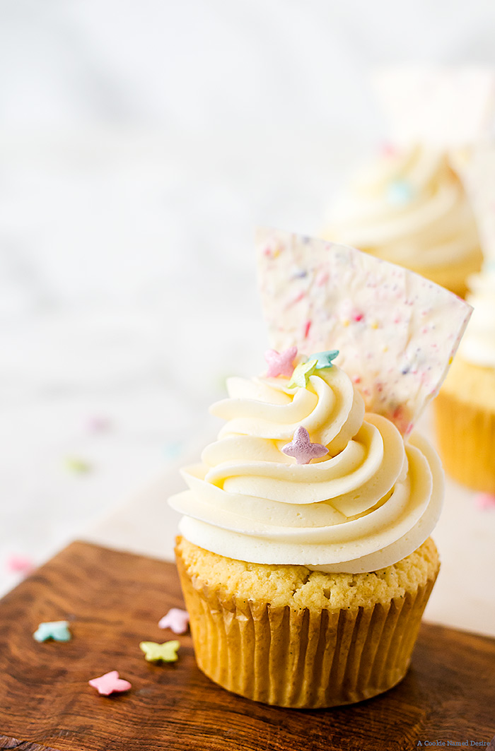 Vanilla Cupcakes with Sprinkles