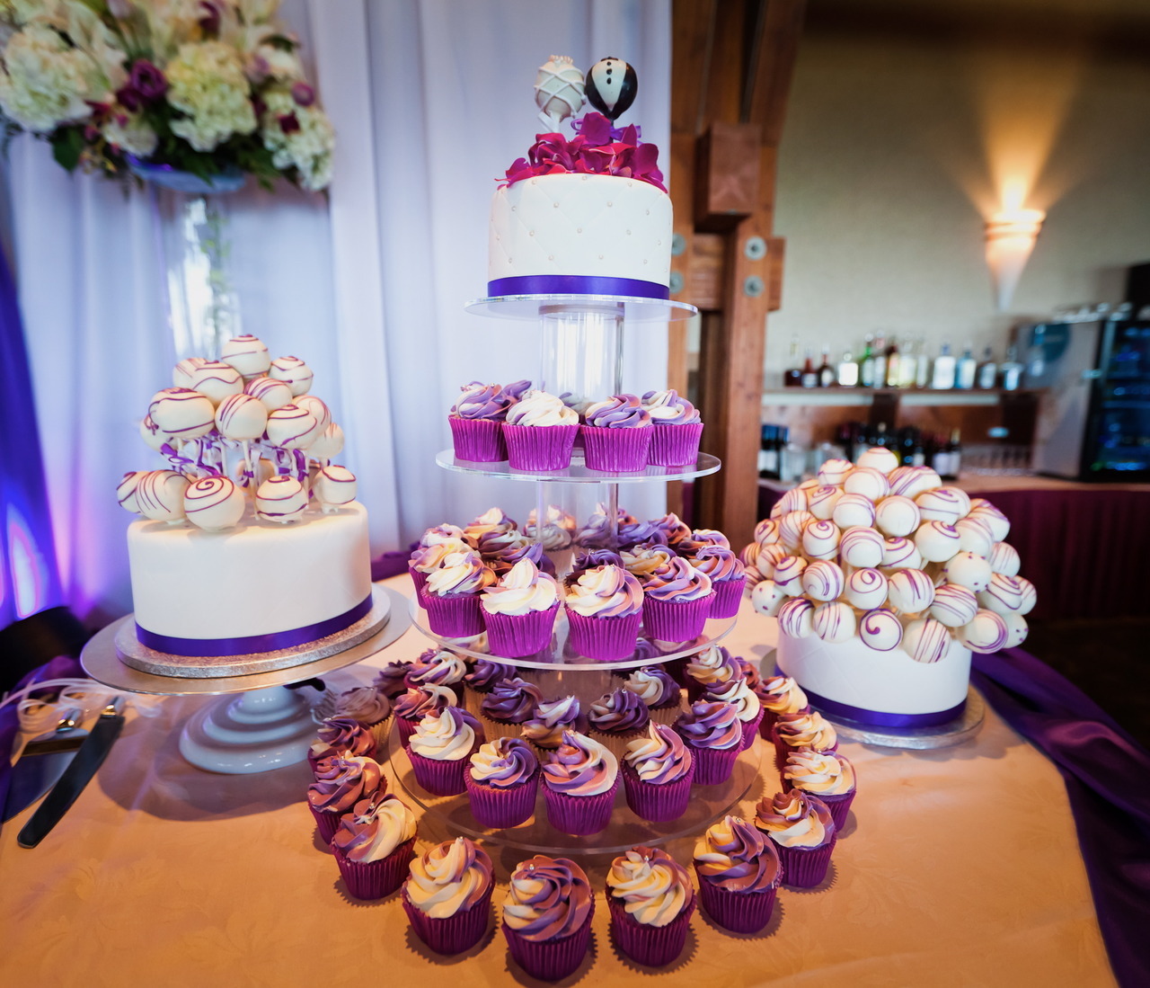 Wedding Cake and Cupcake Display