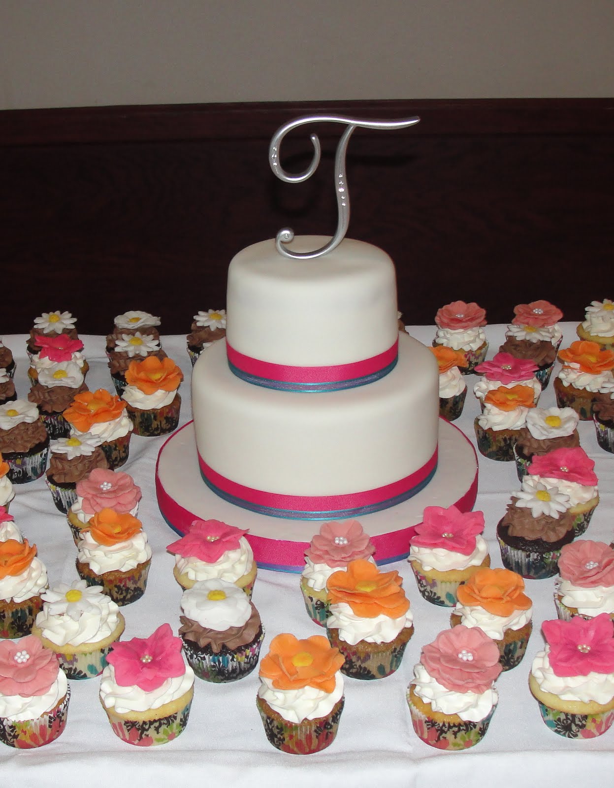 Wedding Cake and Cupcake Display