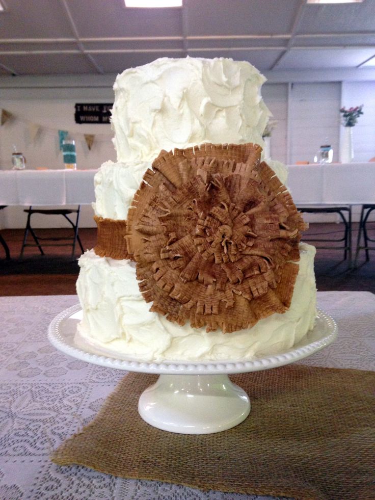 Wedding Cake Burlap Fondant Bow