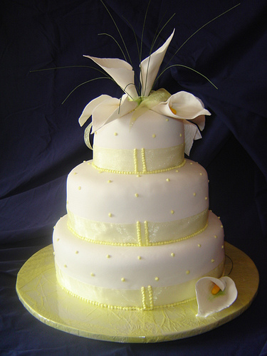 Wedding Cake with Calla Lilies