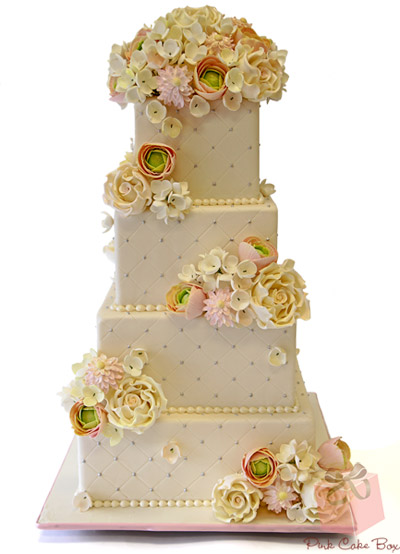 Wedding Cake with Hydrangeas