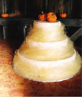 Wedding Cake with Spun Sugar