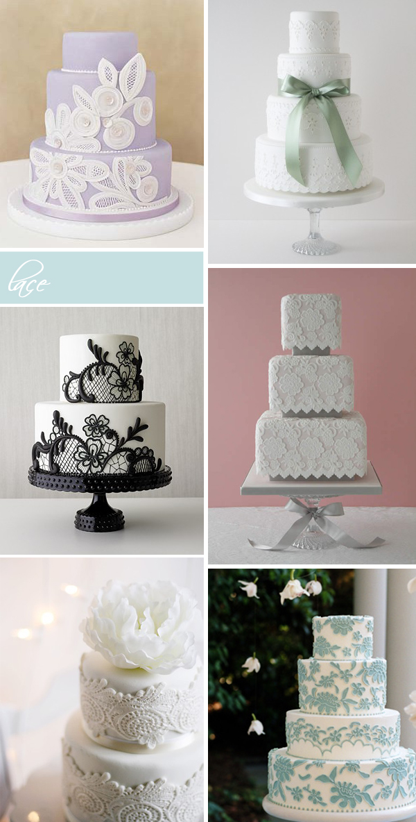 Wedding Cakes with Pearls and Lace