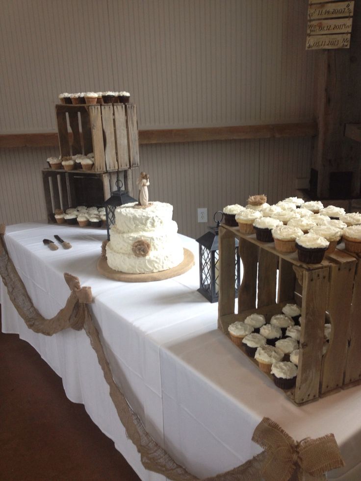 Wedding Cupcake Rustic Crates