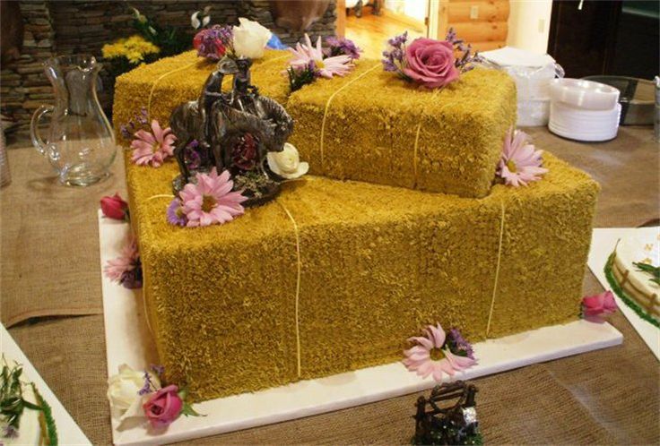 Western Hay Bale Wedding Cakes Western Hay Bale Wedding Cakes