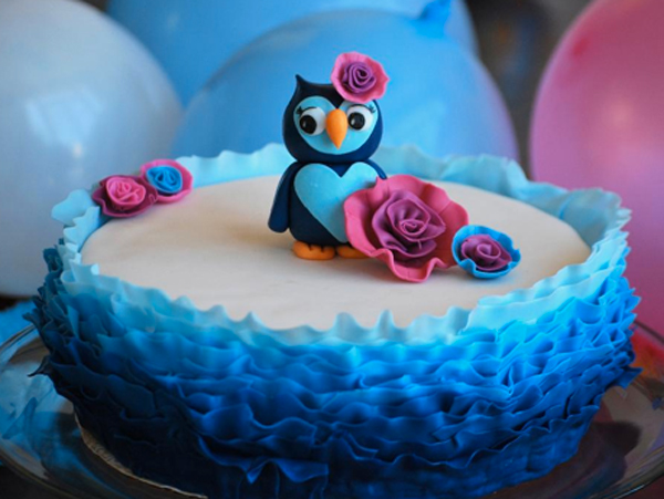 Whimsical Owl Birthday Cake