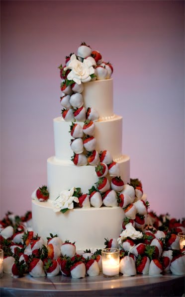 White Chocolate Covered Strawberry Wedding Cake