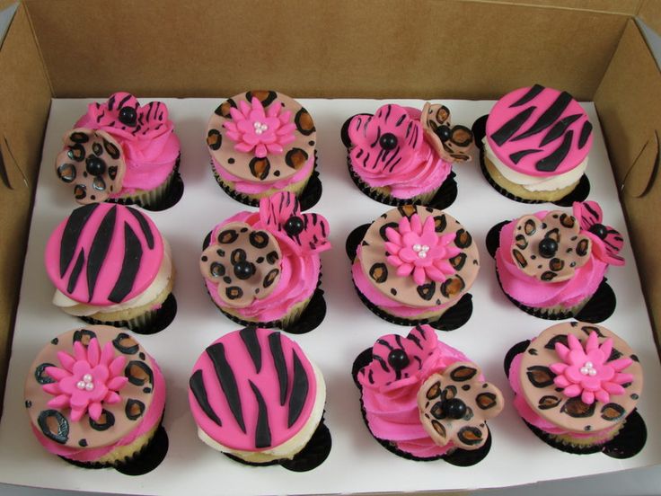 Zebra Print & Hot Pink Cupcake