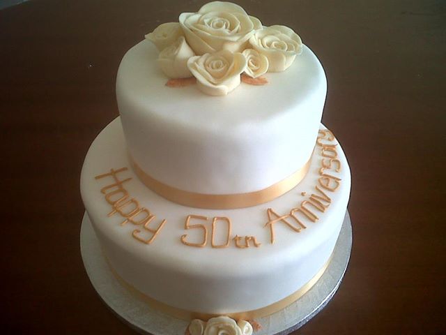 2 Tier 50th Wedding Anniversary Cakes