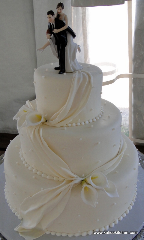 3 Tier Fondant Wedding Cake