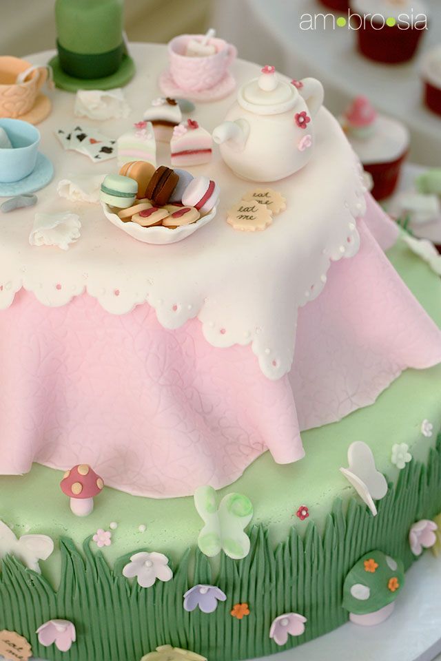 Alice Tea Party Cakes and Cupcakes Alice Tea Party Cakes and Cupcakes