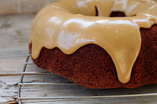 Applesauce Cake with Caramel Glaze