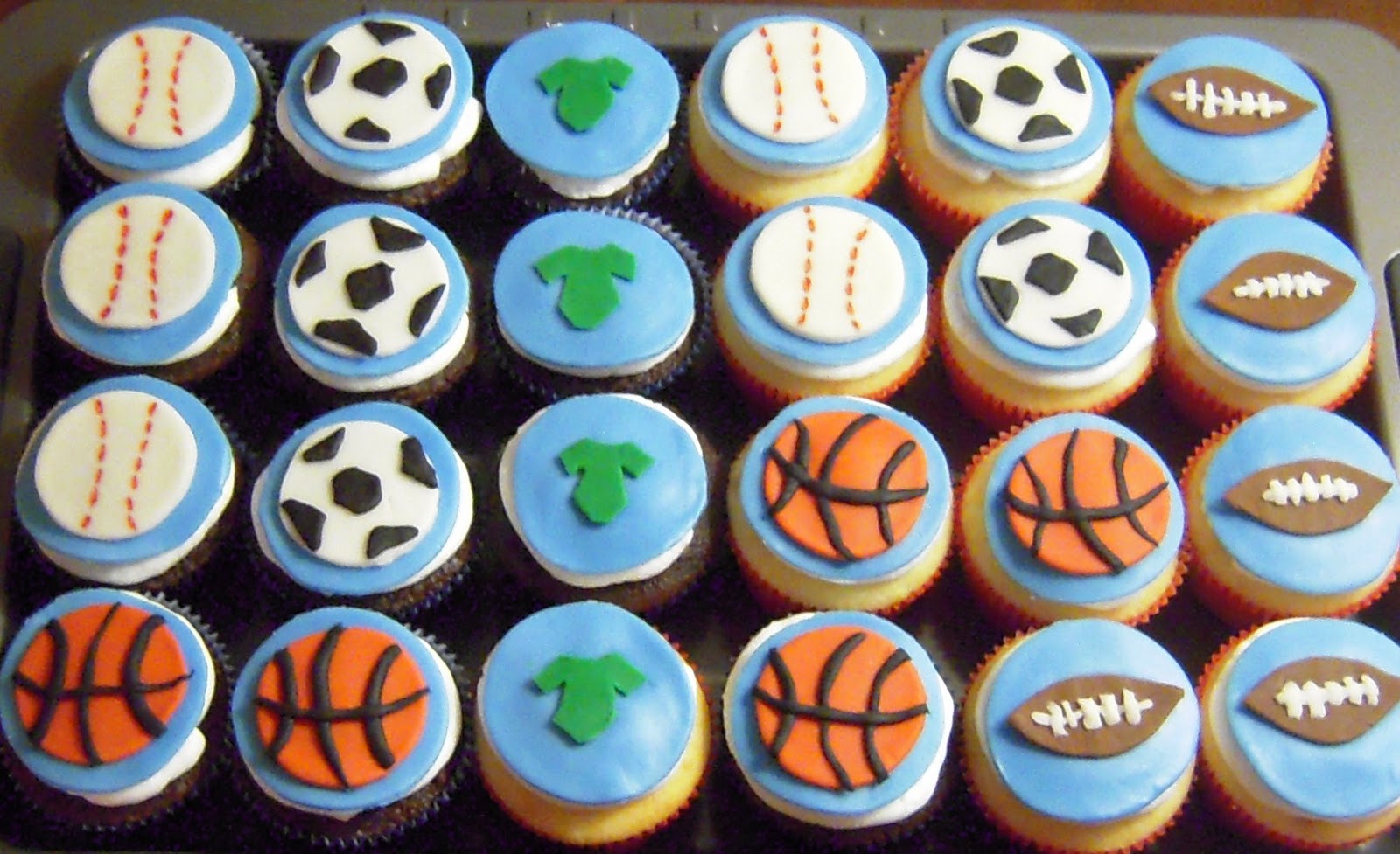 Baby Boy Shower Sports Theme Cupcakes