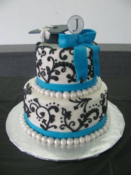 Black and Gold Graduation Cake Black and Gold Graduation Cake