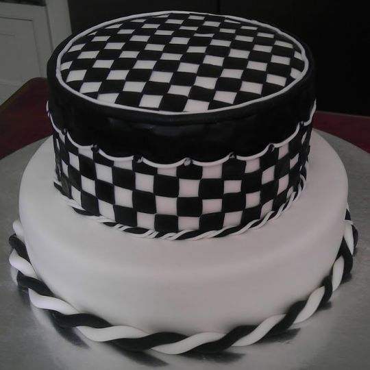 Black and White Checkered Cake