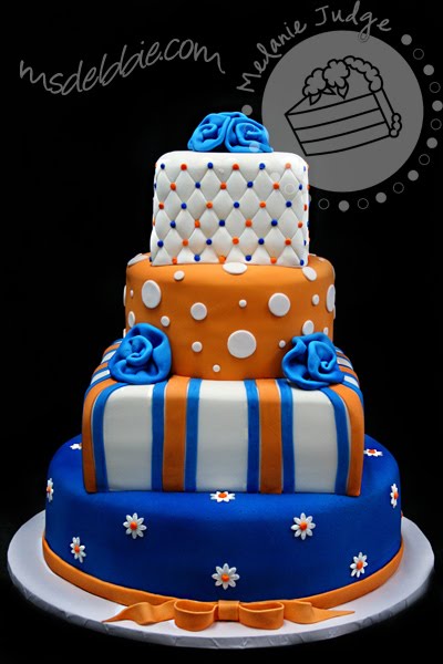 Blue and Orange Graduation Cake Ideas