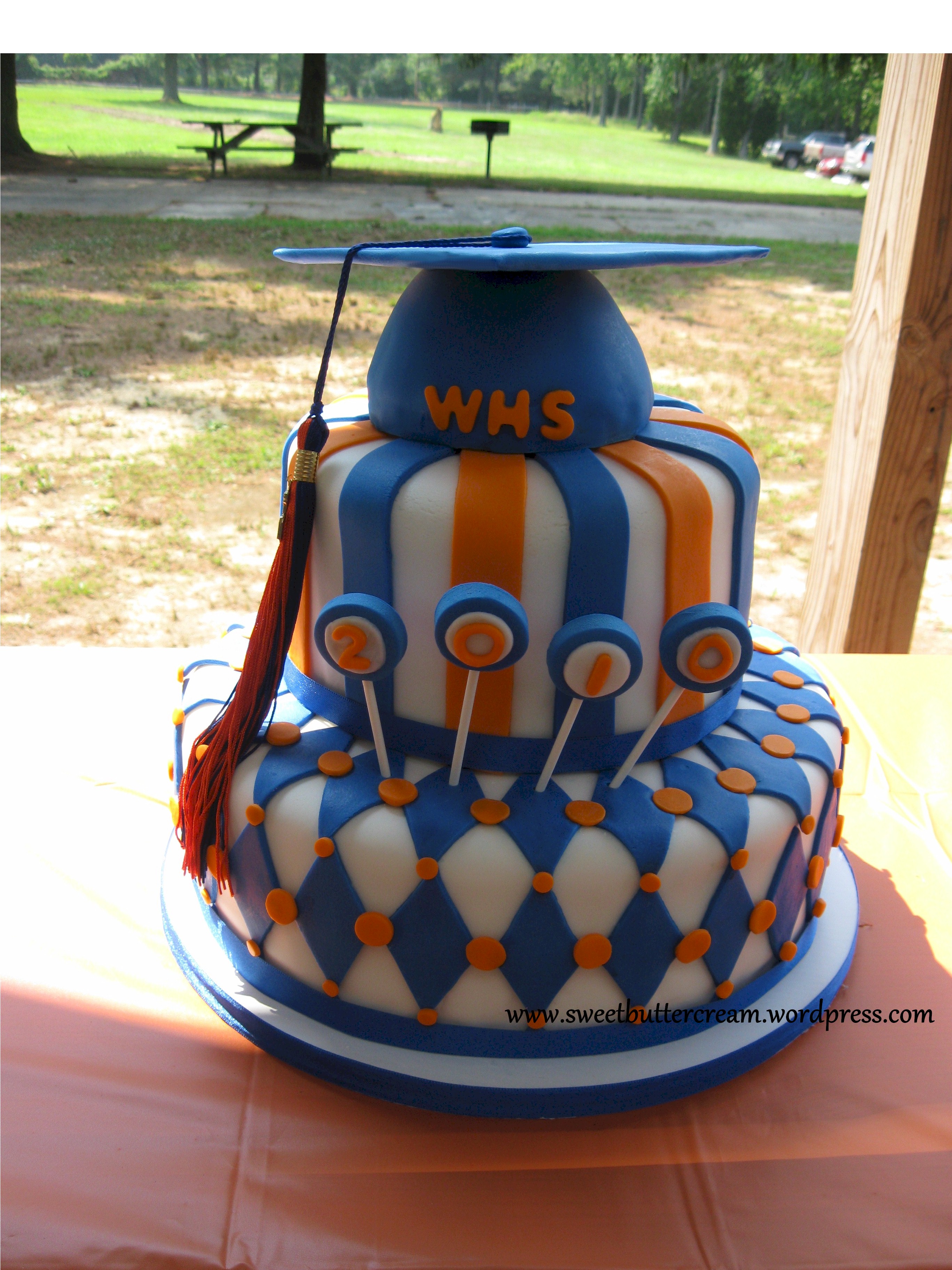 6 Photos of Blue And Orange Graduation Cakes 2014