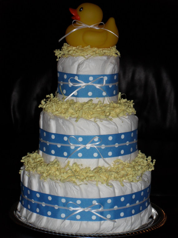 Blue and Yellow Diaper Cake Blue and Yellow Diaper Cake
