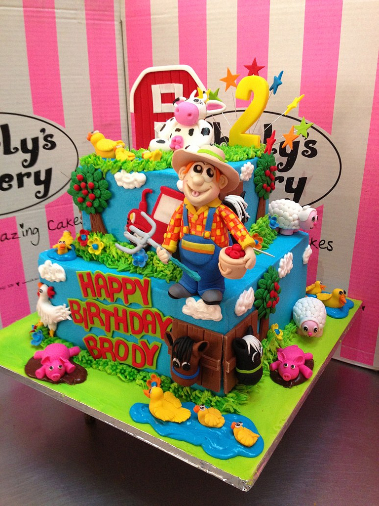 Cake Decorated with Farm Scene