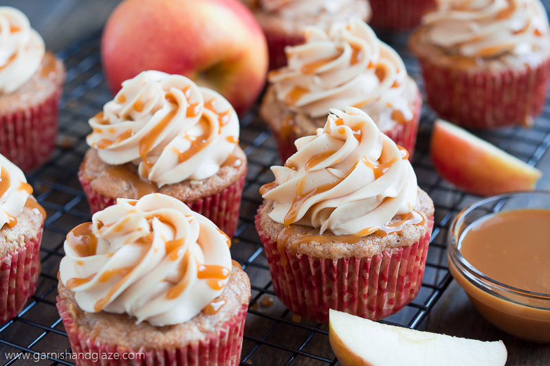 Caramel Apple Cupcakes with Frosting