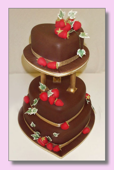 Chocolate Wedding Cake with Strawberries