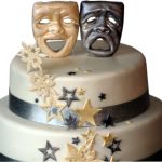 Comedy and Tragedy Masks Cake