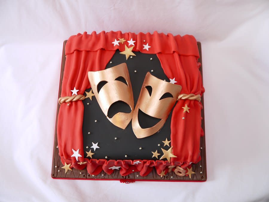 Comedy Tragedy Mask Cake