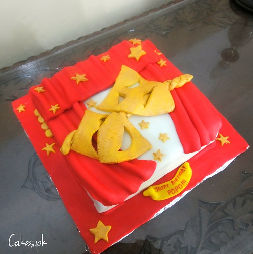 Comedy Tragedy Mask Cake