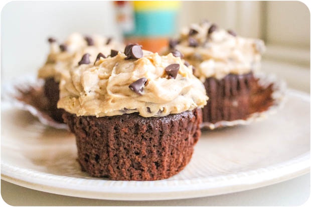 Cookie Dough Brownie Cupcakes