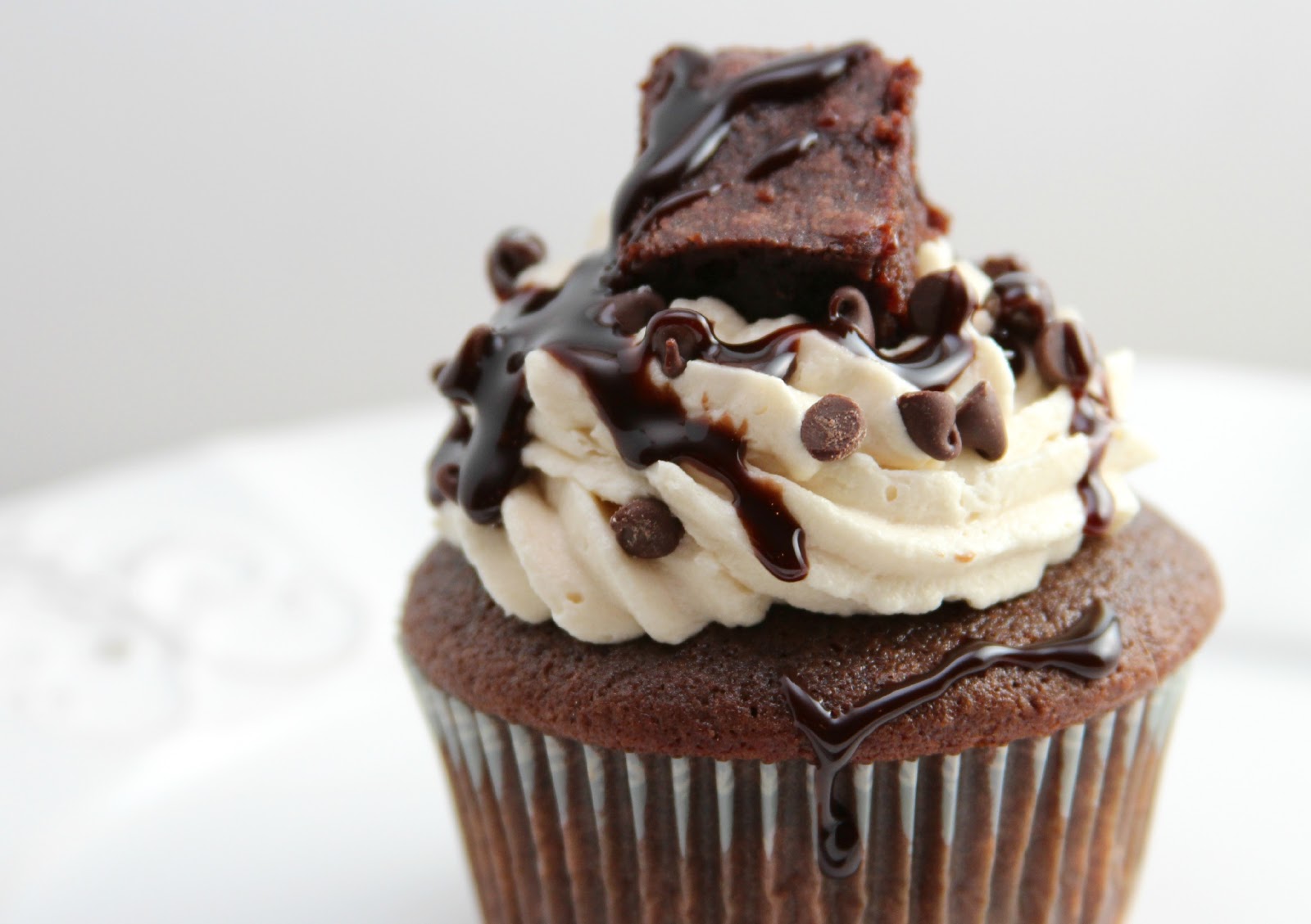 Cookie Dough Cupcakes with Chocolate Frosting